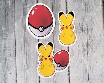 Pokémon Pikachu Easter Bunny Stickers | 2.75" Die Cut Vinyl Stickers | Laptop sticker, Notebook Sticker, Gift, Easter basket, party favor