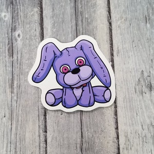 Five Nights at Freddy's Freddy Foxy Chica Bonnie Plushie Vinyl Stickers, 2.75 Die Cut, Laptop Sticker, Notebook Sticker, FNAF, Party Favor Bonnie