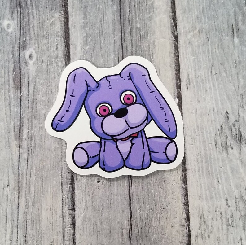 Five Nights at Freddy's Freddy Foxy Chica Bonnie Plushie Vinyl Stickers, 2.75 Die Cut, Laptop Sticker, Notebook Sticker, FNAF, Party Favor Bonnie