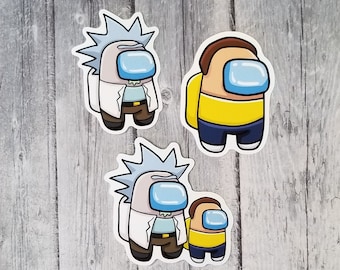 Rick and Morty Among Us Sticker | Die Cut Vinyl Matte Stickers 2.75", Notebook sticker, Laptop Sticker, Rick and Morty sticker, funny