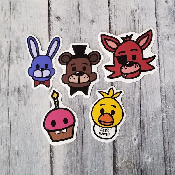 Five Nights at Freddy's Stickers | Die Cut Vinyl Matte Stickers 2" or 3", FNAF stickers, party favor, Laptop Sticker, phone sticker, gift