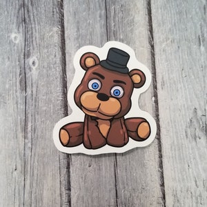 Five Nights at Freddy's Freddy Foxy Chica Bonnie Plushie Vinyl Stickers, 2.75 Die Cut, Laptop Sticker, Notebook Sticker, FNAF, Party Favor Freddy