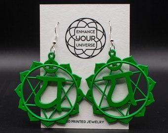 Heart Chakra Earrings | NEW 3D Printed Jewelry | Lightweight and Strong!