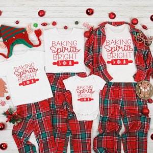 Matching Christmas Shirts/Family Christmas Shirts/Baking Spirits Bright