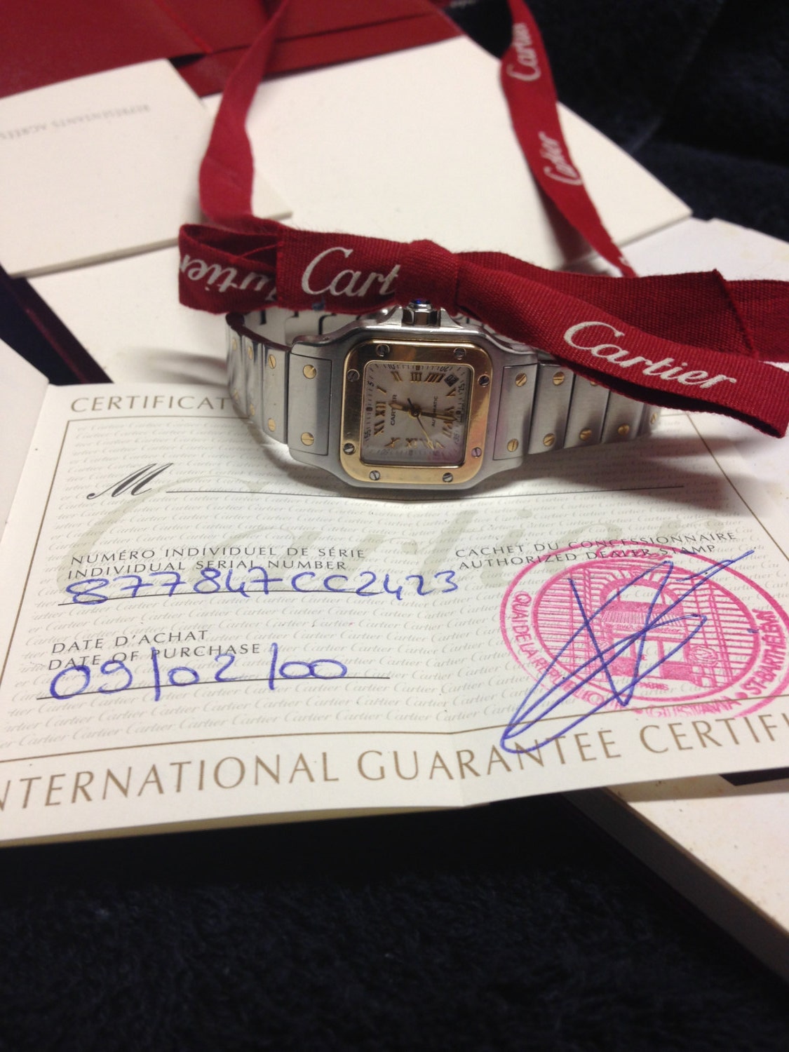 Cartier santos women's store two tone