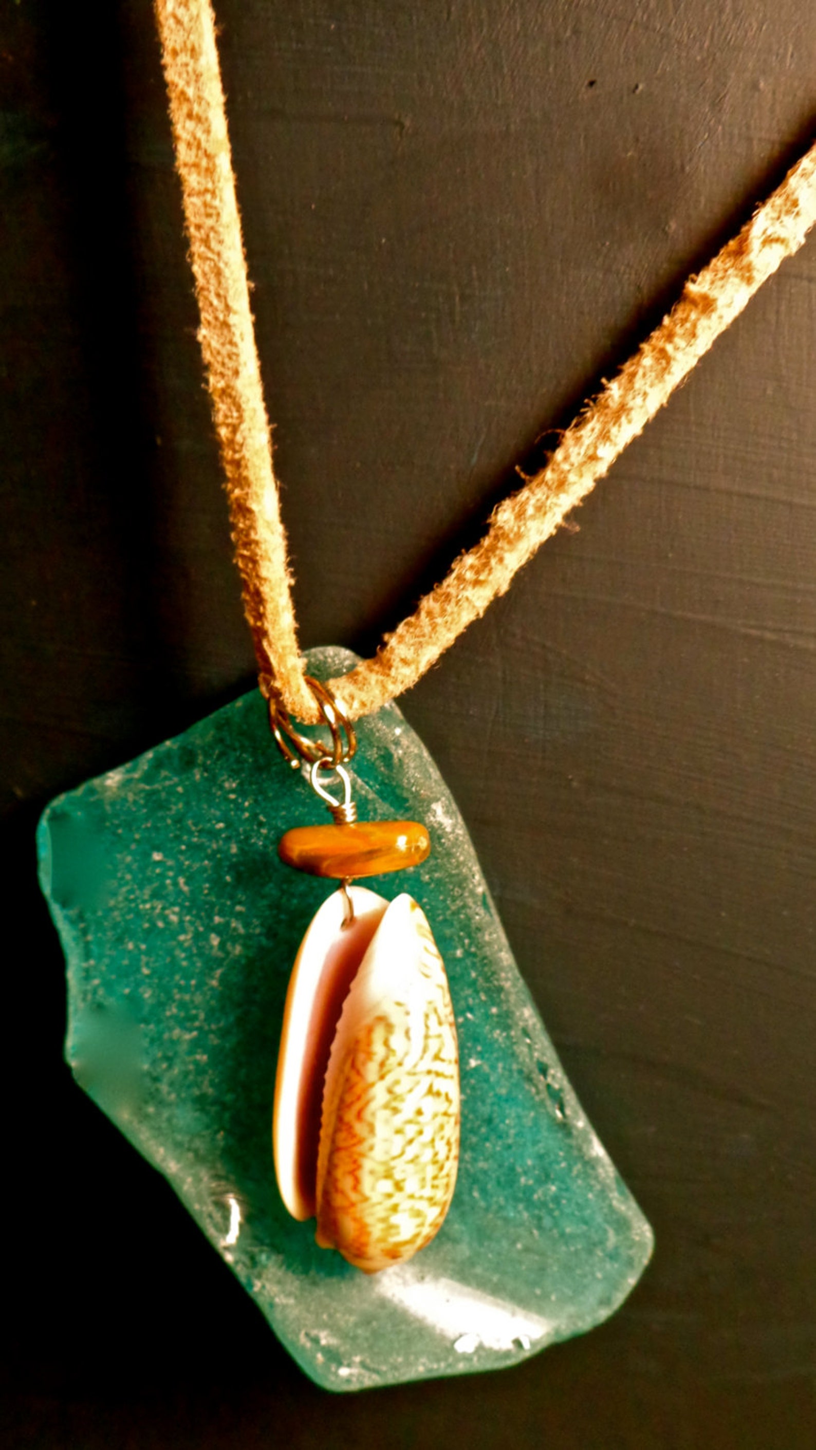 Aqua Ocean Frosted Sea Glass Maui Sea Shell Zen Meditation Bead One of