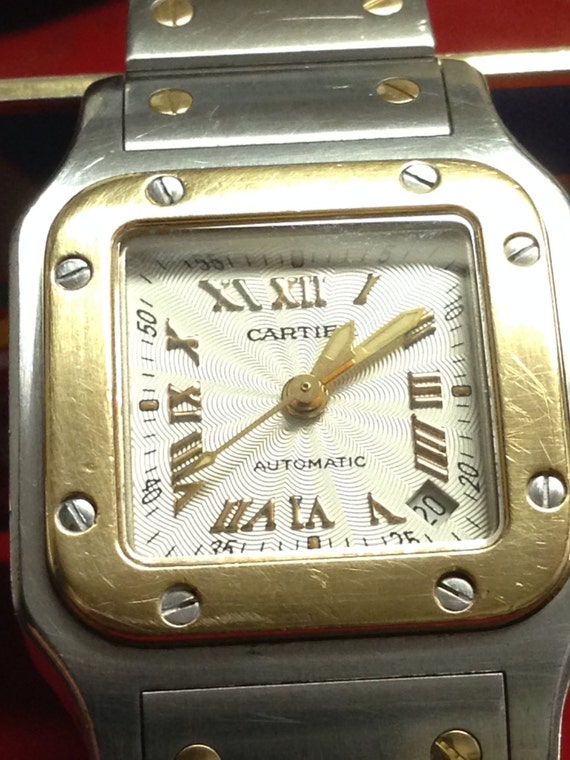 RARE Ladies Cartier Santos two tone watch with or… - image 4