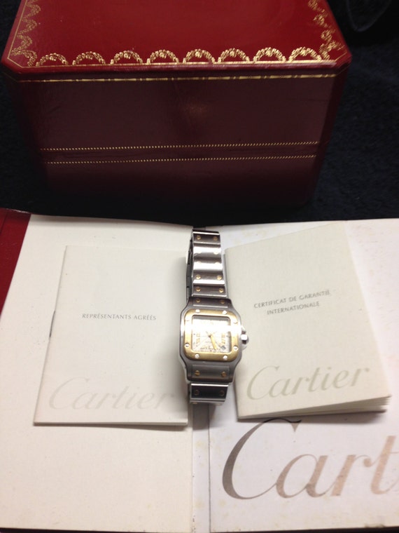 RARE Ladies Cartier Santos two tone watch with or… - image 2