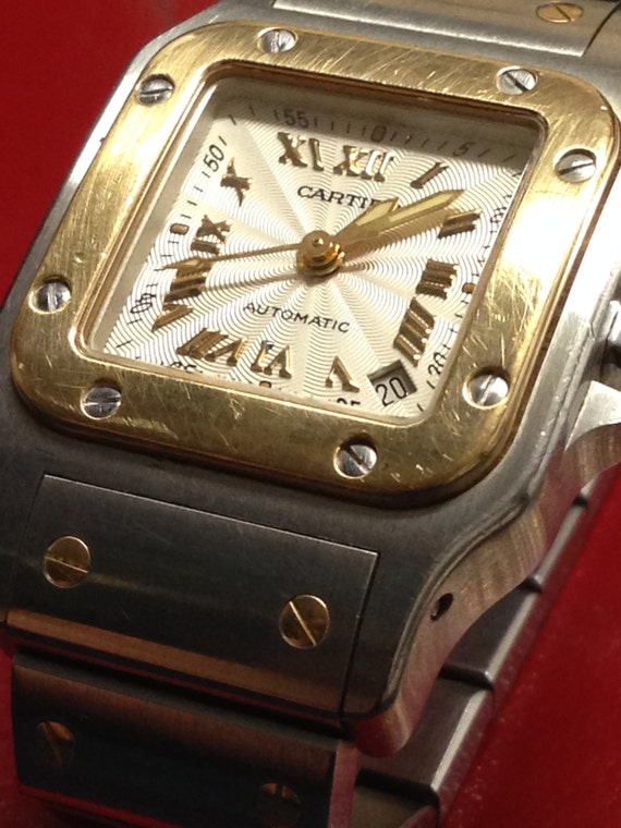 RARE Ladies Cartier Santos two tone watch with or… - image 3