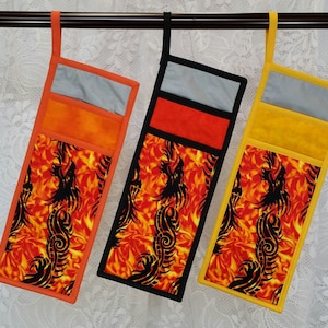 Heat-Resistant Insulated Curling Iron / Flat Iron Travel & Storage Case - Dragons Animal print