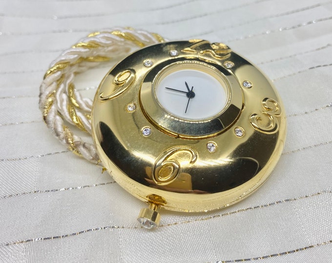 Estée Lauder Desk Clock Powder Compact GOLDEN TIMES.