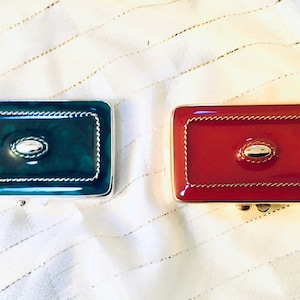 Estée Lauder Jewelers Enamel solid perfume compacts circa 1981 VER RARE