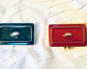 Estée Lauder Jewelers Enamel solid perfume compacts circa 1981 VER RARE