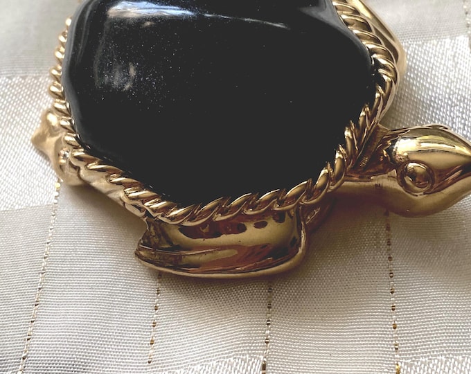 BEAUTIFUL TURTLE by Estee Lauder circa 1992 - glistens in Beautiful Black - An EXCELLENT Find