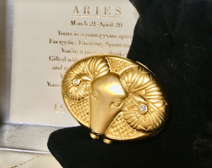 Estée Lauder ARIES (Mar 21 - Apr 20) Solid Perfume Compact with Pleasures MIB or unboxed