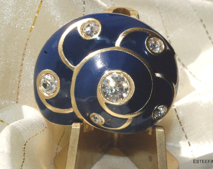 Estee Lauder Glistening Snail Shell Solid Perfume Compact or Trinket Box Rare Collectible