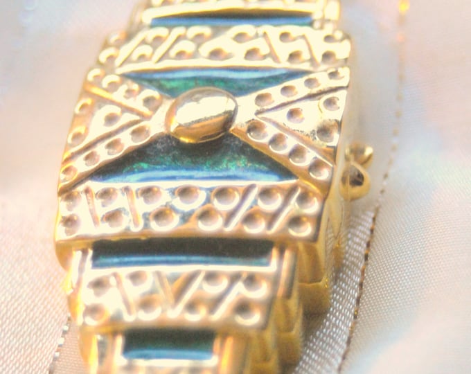 Estee Lauder Private Collection Solid Perfume HEIRLOOM circa 1988 - exquisite green enamel and gold!