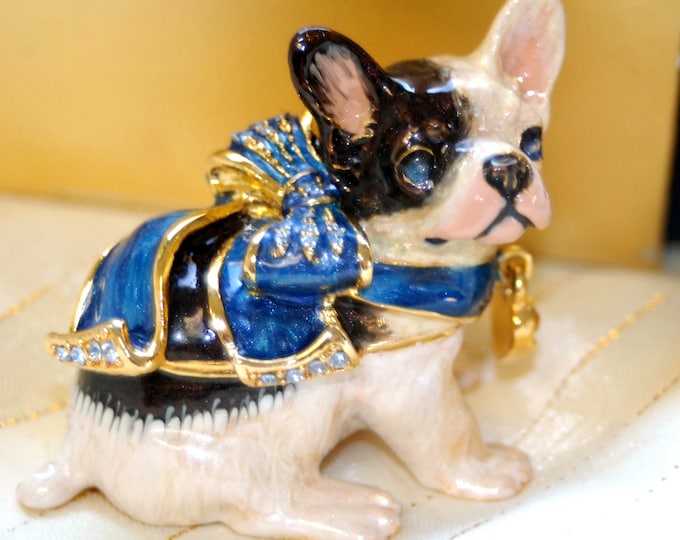 Estee Lauder BLUE RIBBON BULLDOG Mint in Box with Pleasures Solid Perfume  Jay Strongwater inspired.