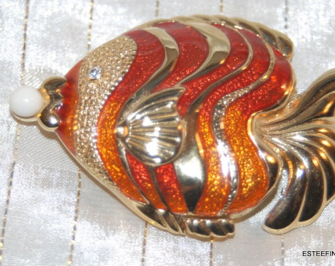 Estee Lauder Tropical Fish (circa 1994) RARE and HARD-to-FIND collectible solid perfume compact
