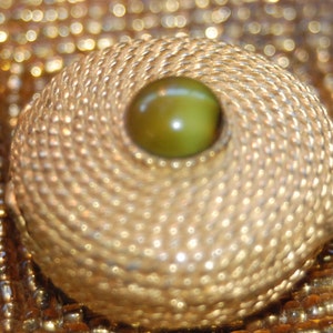 RARE Estee Lauder Golden Rope Youth Dew solid perfume compact circa 1968 with Tiger Eye