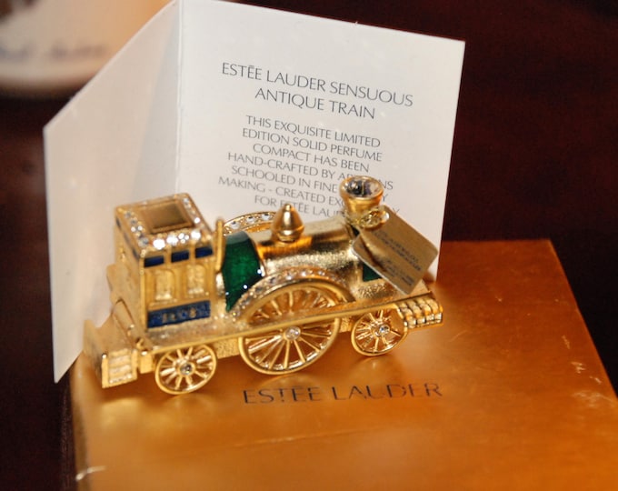 Estee Lauder ANTIQUE TRAIN MINT in Box sparkles with Swarovski crystals
