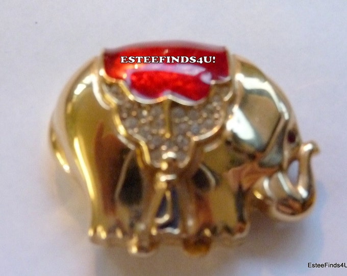 LUCKY GOLDEN ELEPHANT by Estee Lauder Vintage and Hard to find solid perfume compact circa 1992