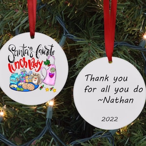Lunch lady ornament personalized. Lunch crew