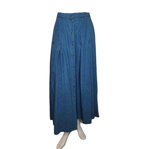 Roper Denim Maxi Skirt / Westernwear / Cowgirl / Button Up / Full Skirt
