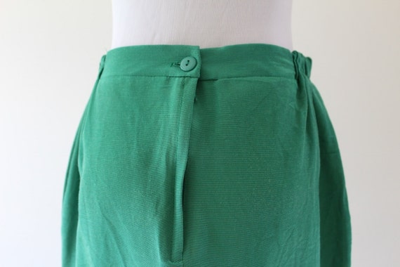 Vintage 1980s Kelly Green Party Skirt / Holiday /… - image 4