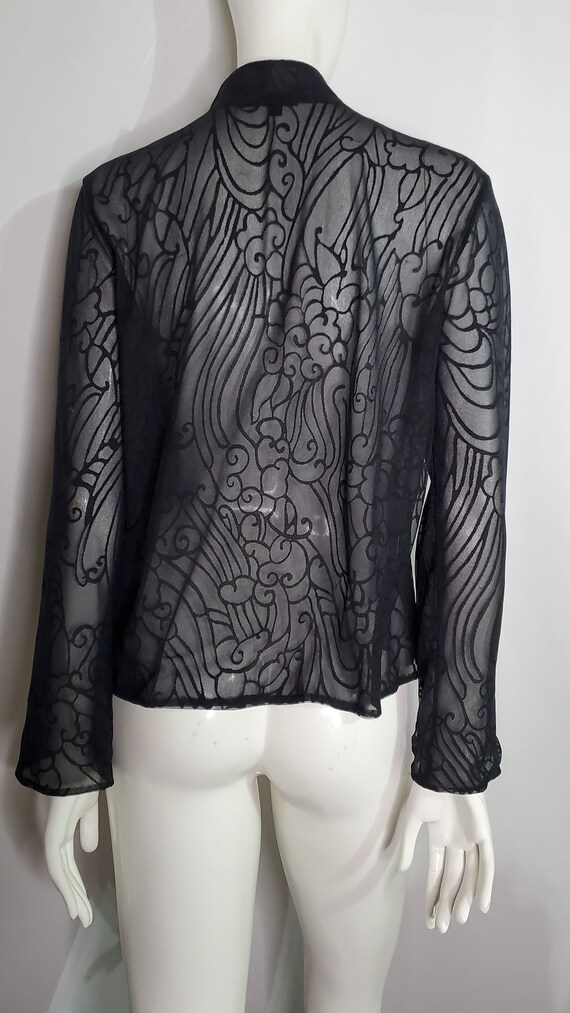 Giorgio Armani Navy Sheer Button Up Shirt / Navy … - image 7