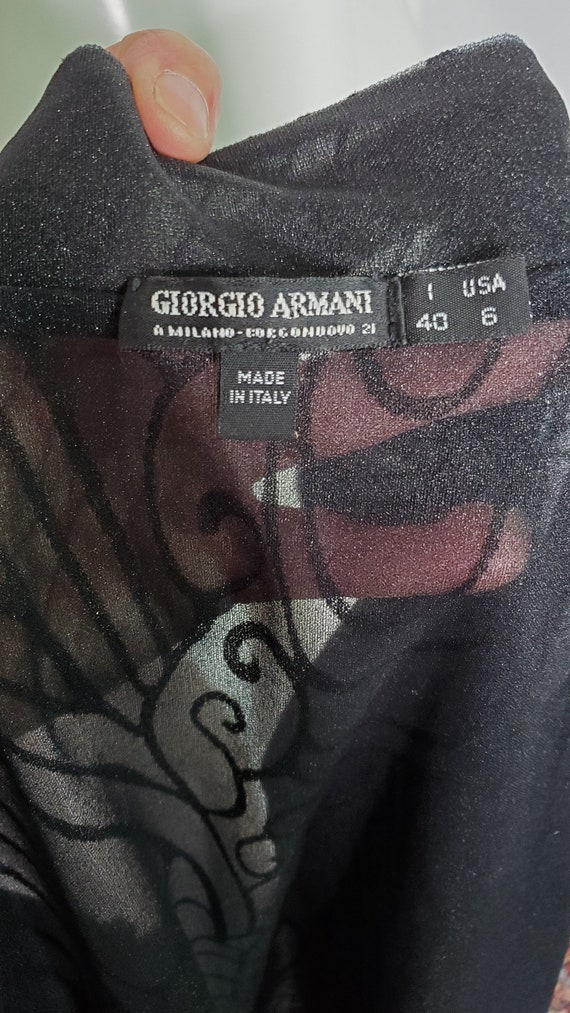 Giorgio Armani Navy Sheer Button Up Shirt / Navy … - image 8