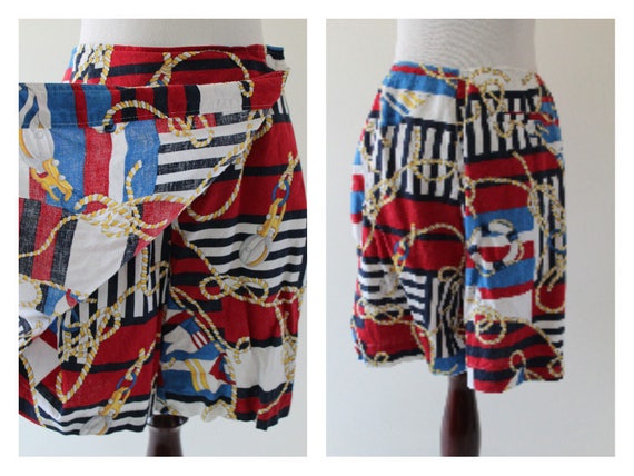 Vintage 80s Jones New York Nautical Skort / Skirt… - image 2