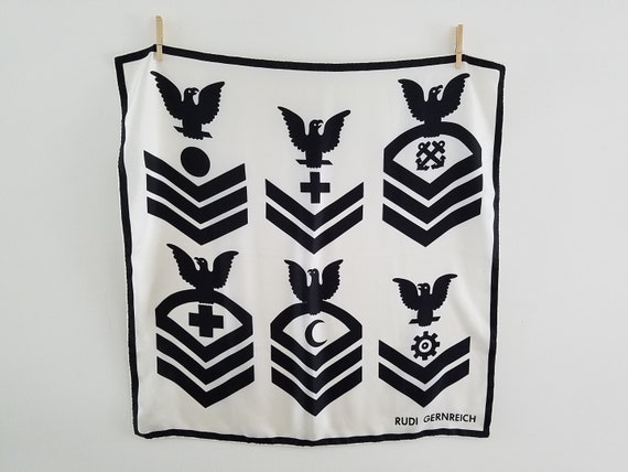 Rudi Gernreich Scarf / Military Inspired  / Desig… - image 1