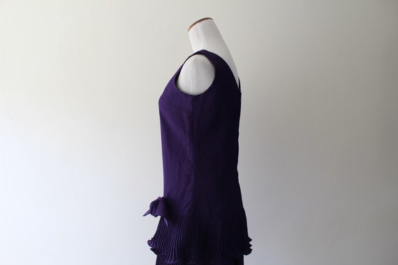 Vintage 1980s Dark Purple Party Dress / Petite Ju… - image 4