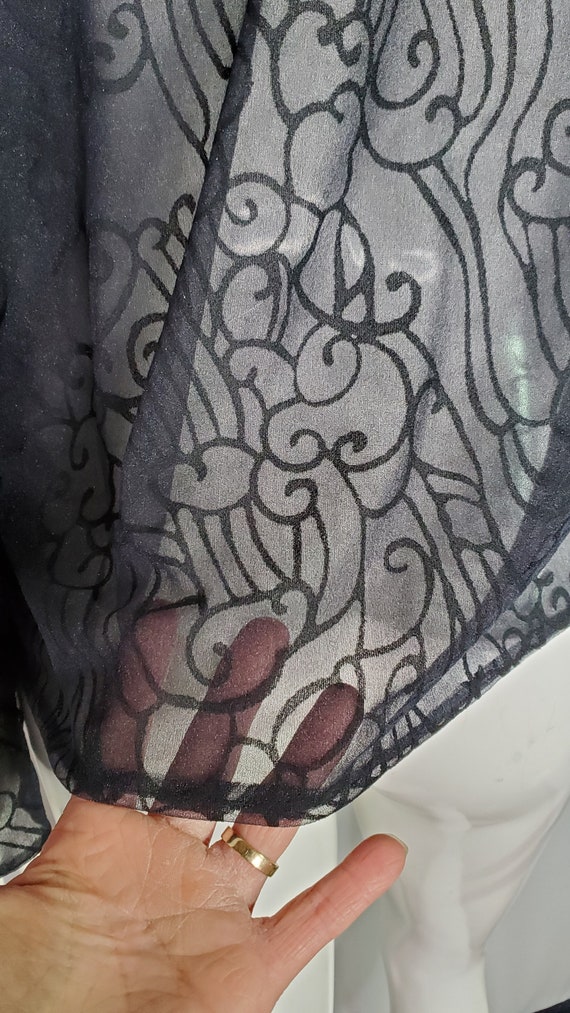 Giorgio Armani Navy Sheer Button Up Shirt / Navy … - image 6