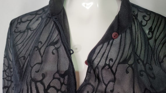 Giorgio Armani Navy Sheer Button Up Shirt / Navy … - image 5