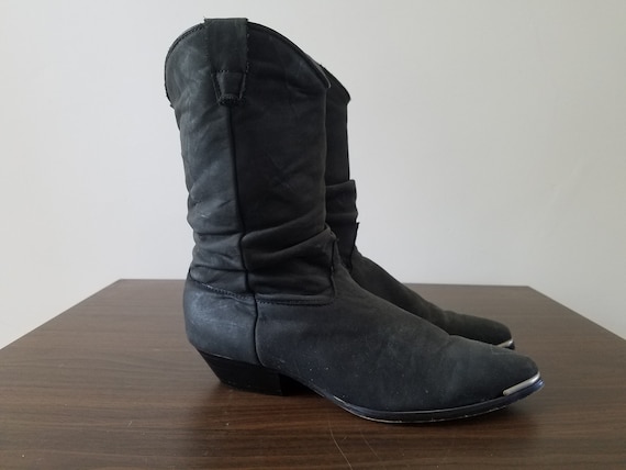 black ankle cowgirl boots