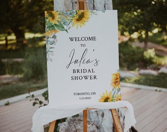 Sunflower Bridal Shower Welcome Sign-Sunflower and Greenery Bridal Shower Welcome Sign-Floral Bridal Shower Welcome Sign-Fall Shower-SF12