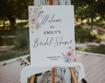 Welcome Sign Bridal Shower-Pastel Floral Welcome Sign Bridal Shower-Spring Floral Bridal Shower-Pastel Theme-Welcome Sign Bachelorette Party