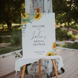 Sunflower Bridal Shower Welcome Sign-Sunflower and Greenery Bridal Shower Welcome Sign-Floral Bridal Shower Welcome Sign-Fall Shower-SF12