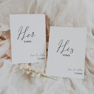Plantilla de libro de votos de boda-Tarjeta de votos de boda-Votos de boda modernos para él y para ella-Plantilla editable-Descargar-Imprimible