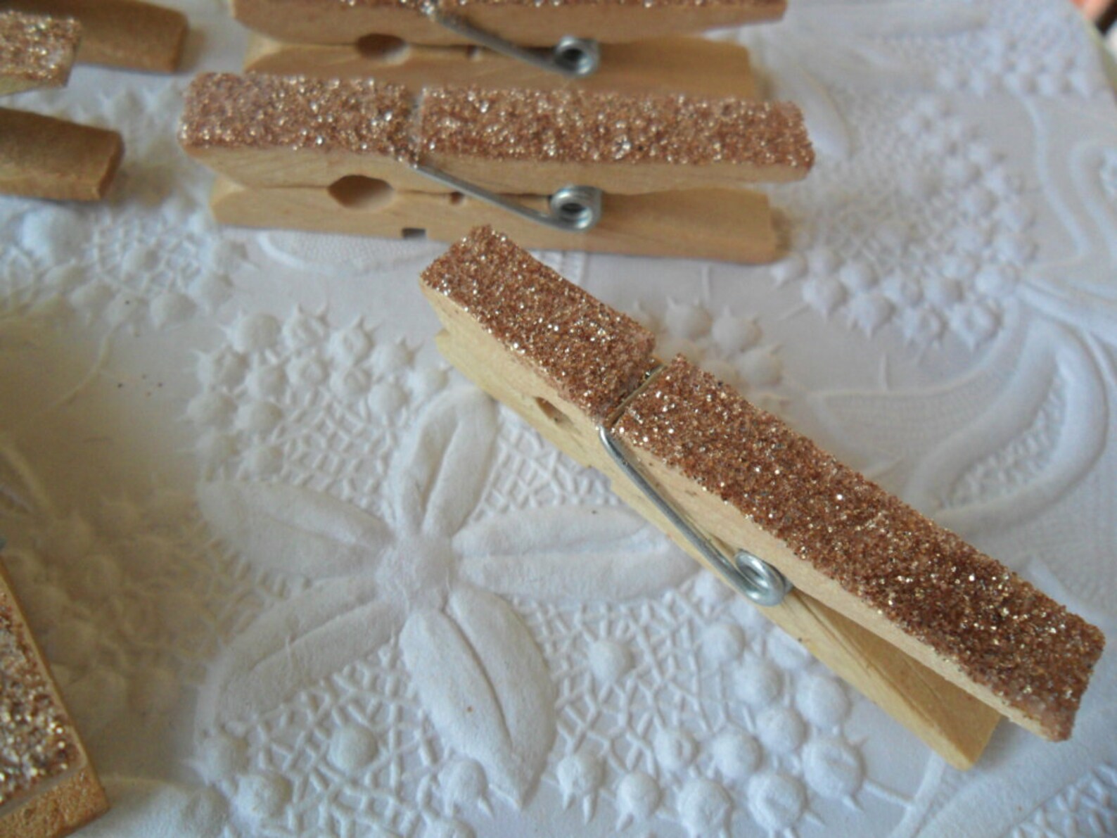 100 Mini Glitter Clothespinschampagne Gold1 3/4 Inchpick Etsy
