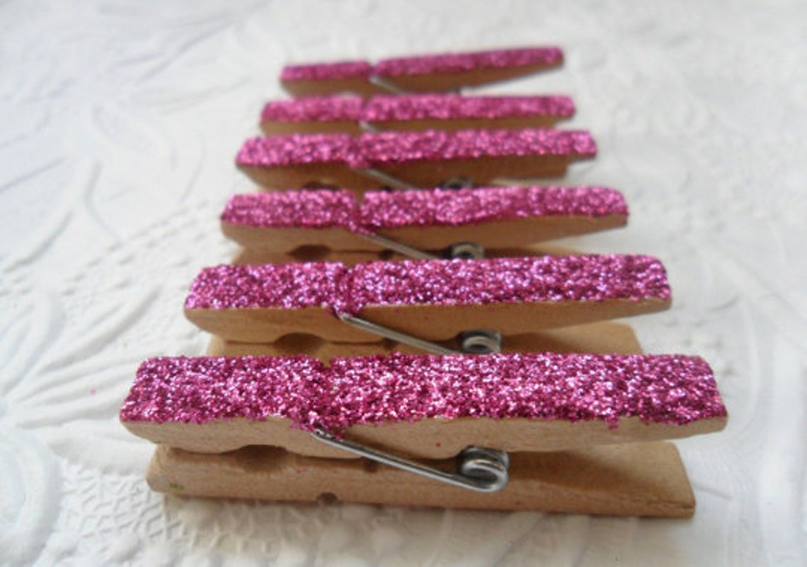 6 Mini Glitter Clothespinschampagne Gold1 3/4 Inchpick Your Etsy
