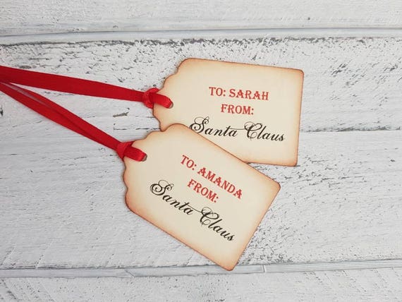 6 vintage from santa gift tags christmas tags hang tags party etsy santa gift tags
