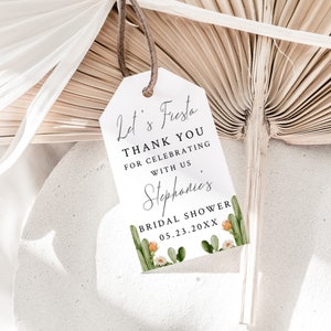 Let&#39;s Fiesta Danke Tags-Kaktus Geschenk Tags-Bridal Shower Danke Tags-Hochzeit Danke Tags-Let&#39;s Fiesta Bridal Shower-Desert Theme