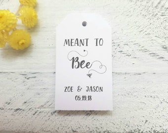 Meant to Bee Favor Tags-Honey Jar Favor Tags-25-50 or 100 Tags-Personalized Tags-Personalized Tags-Wedding Favour