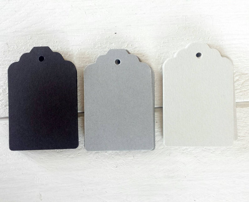 Grey Gift Tags-Light Grey Dark Grey-25 50 or 100-Hang Tags-Price Tags-Blank