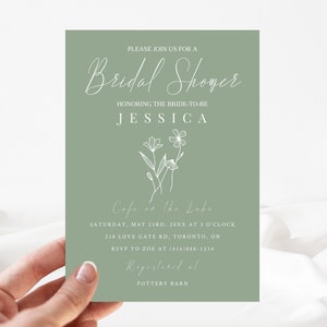 Wildflower Bridal Shower Invitation Template-Wildflower Bridal Shower Invitation-Wildflower-Flower-Floral-Editable-Download-Printable-5 x 7 image 8