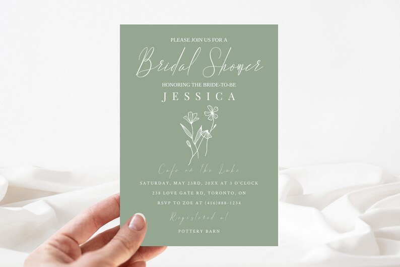 Wildflower Bridal Shower Invitation Template-Wildflower Bridal Shower Invitation-Wildflower-Flower-Floral-Editable-Download-Printable-5 x 7 image 8