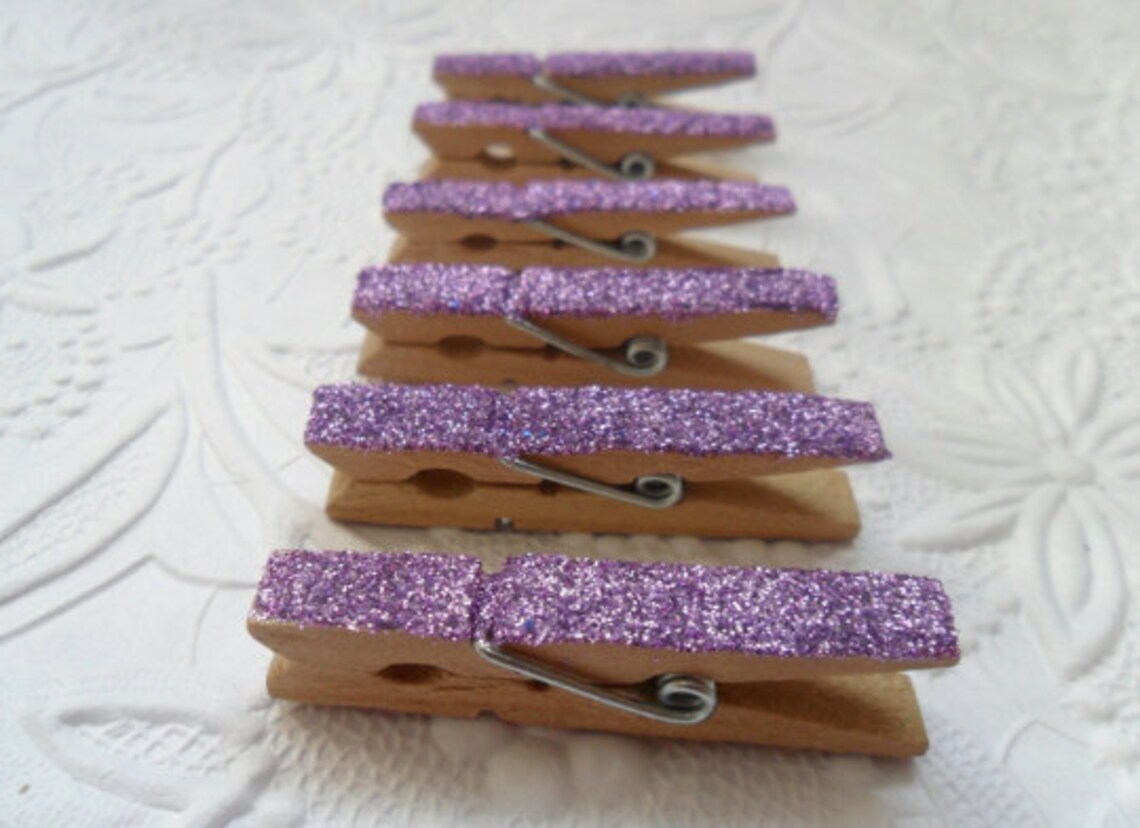 6 Mini Glitter Clothespinschampagne Gold1 3/4 Inchpick Your Etsy